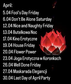 Rozkład jazdy na kwiecień🪷