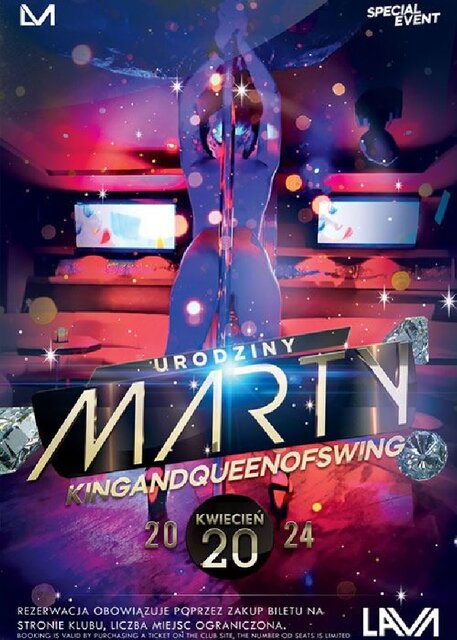 20.04.2024r. SOBOTA - URODZINY MARTY KingAndQueenOfSwing - 20:00 - LavaClub