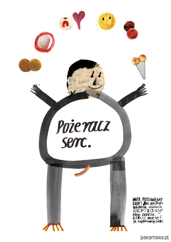 plakaty-plakat-pozeracz-serc-grafika-lody-erotyczna-ilustracja-1 - Jeromi