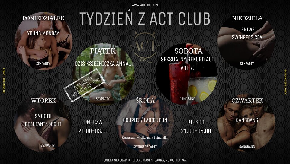 ROZKŁAD TYGODNIA - ACTSwingersClubWarszawa