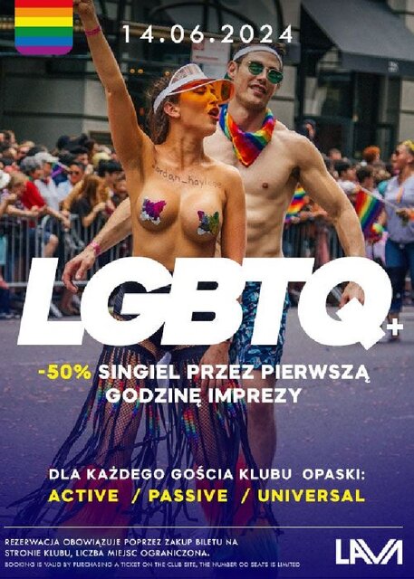 14.06.2024r. PIĄTEK - LGBTQ+ BI SEX PARTY - PROMOCJA -50% DLA S - LavaClub