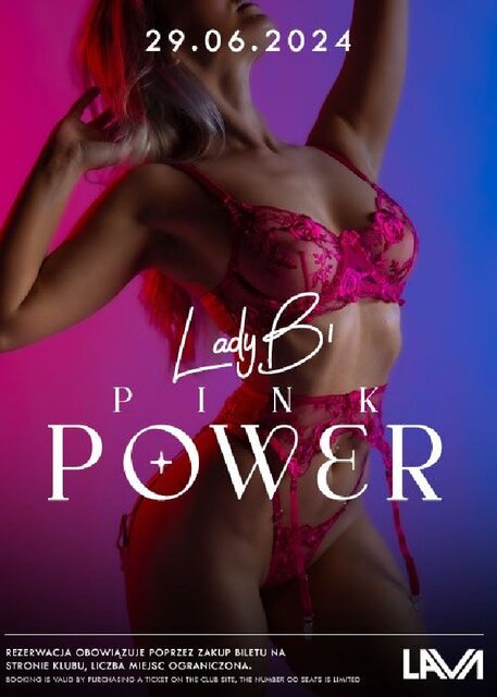 29.06.2024r. SOBOTA - LADY BI PINK POWER - 20:00 - 04:00 - LavaClub