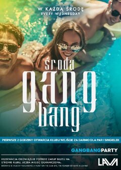 ŚRODA - GANG BANG - 19:00 - 1:00 - DARMOWE WEJŚCIE DLA PAR I S