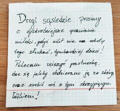 Liścik od kochanej sąsiadki.