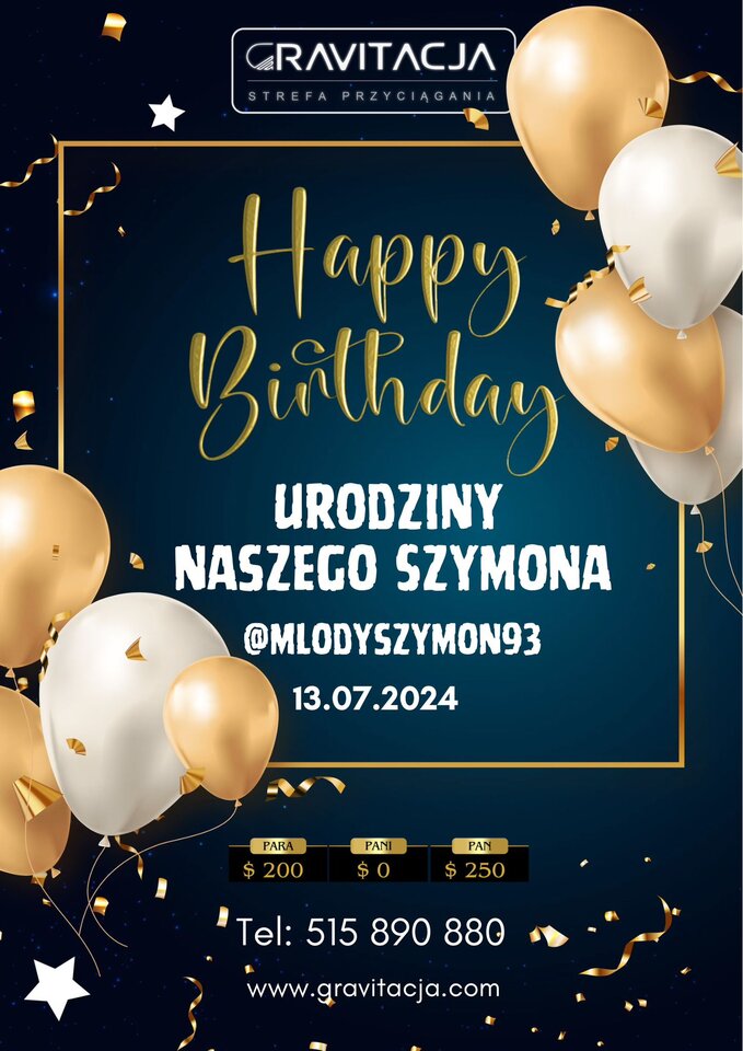 Urodziny Szymona - ClubGravitacja
