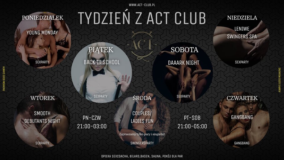 ROZKŁAD TYGODNIA - ACTSwingersClubWarszawa