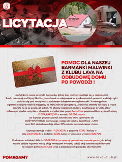 Pomoc dla naszej klubowej barmanki Malwinki na odbudowę domu i