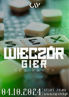 04.10.2024r. PIĄTEK - WIECZÓR GIER - SEX PARTY - 20:00-04:00